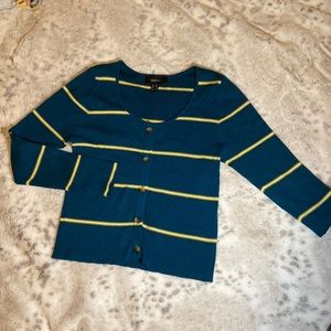 blue striped knitted top